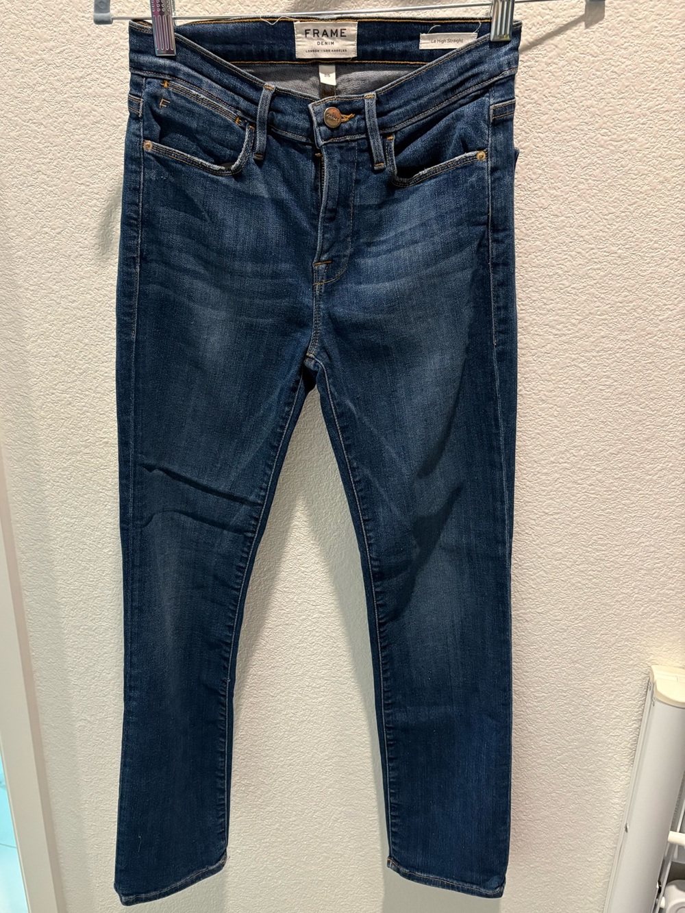 Frame Denim Indigo High-Rise Skinny Jeans